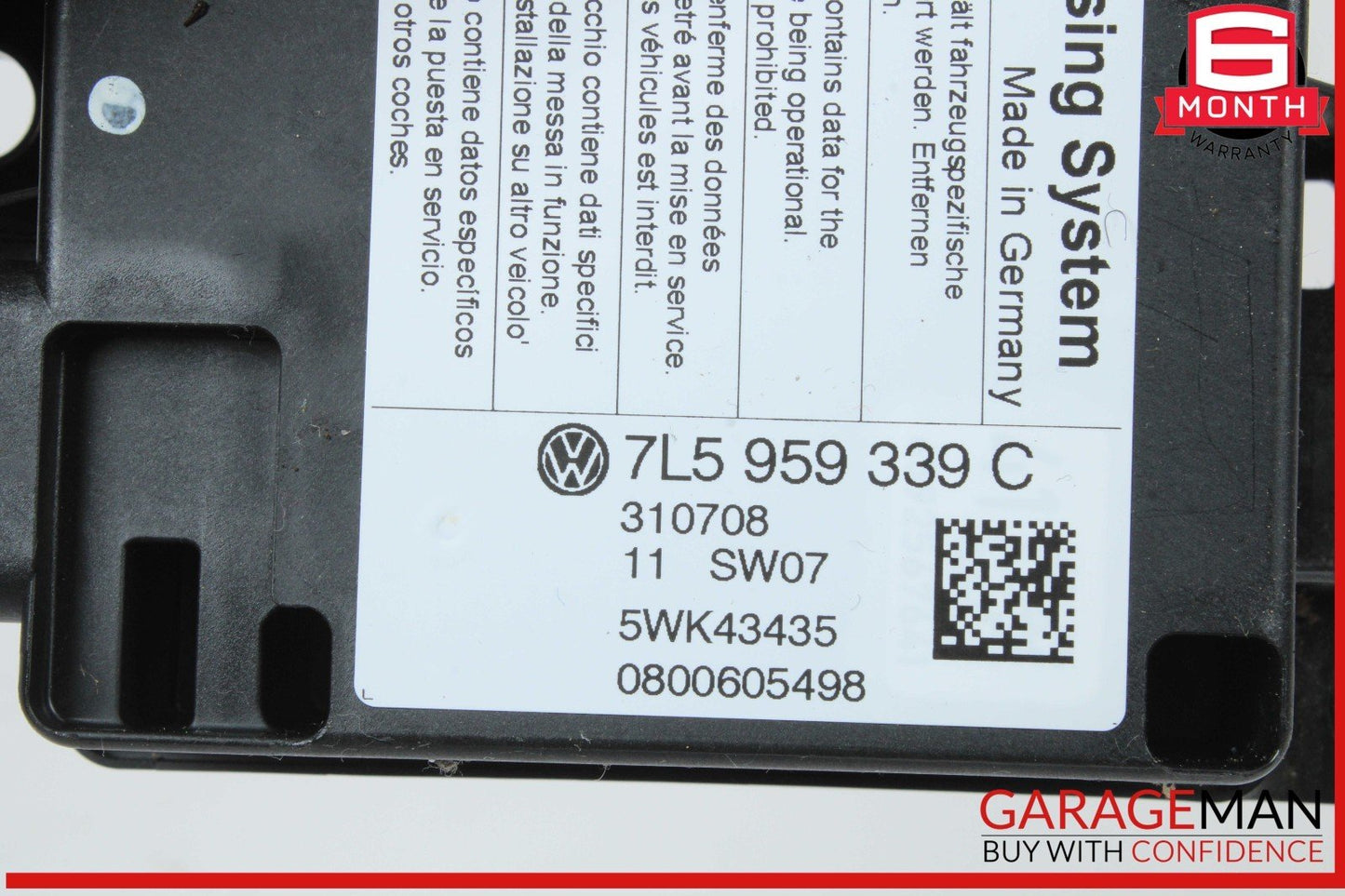 08-10 Porsche Cayenne 957 Front Right Side Seat Occupancy Weight Sensor Module