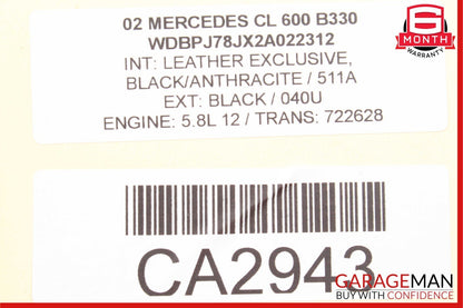 02-06 Mercedes W215 CL600 CL500 CL55 Front Left Side Seat Belt Retractor Black