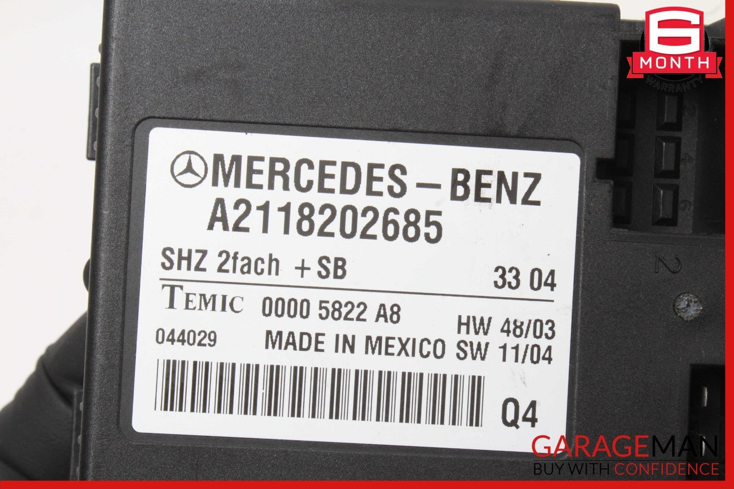 05-13 Mercedes W211 E500 Heated Seat Control Module Unit 2118202685 OEM