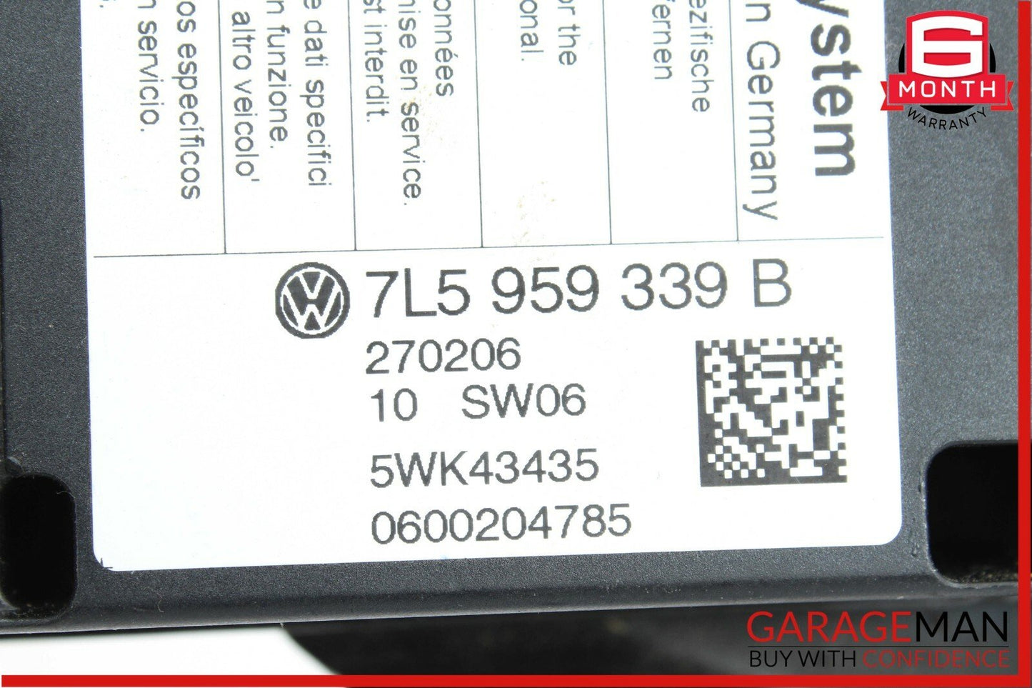 03-10 Porsche Cayenne 955 957 Weight Sensor Control Unit Module OEM