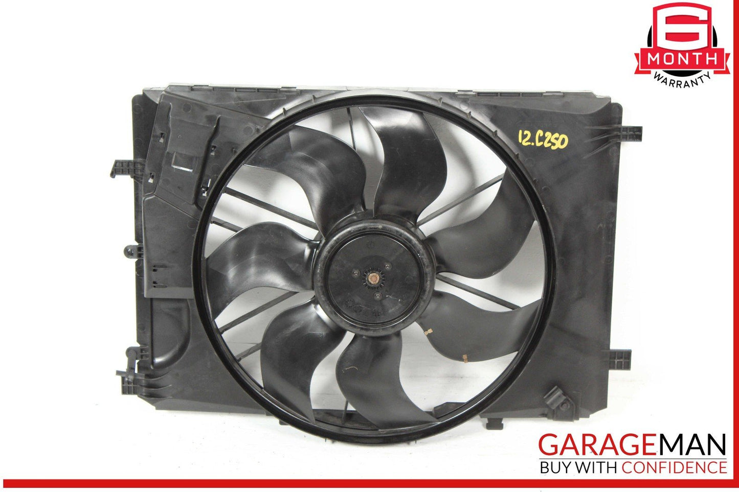 08-20 Mercedes W204 C250 Engine Radiator Cooling Fan Motor Shroud Assy OEM