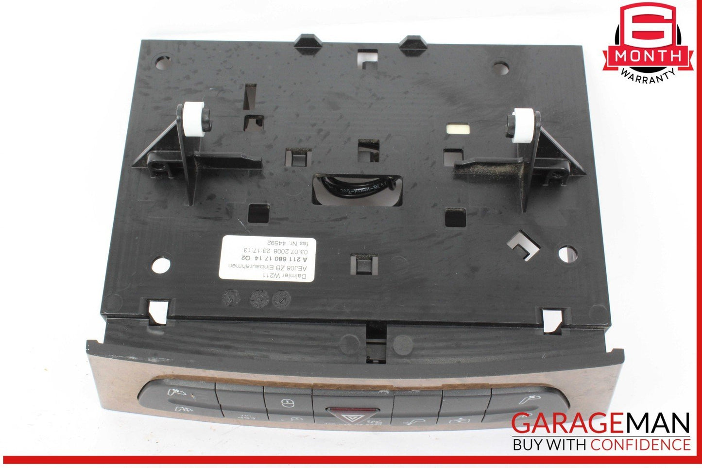 07-09 Mercedes W211 E550 CLS550 E63 AMG Hazard Switch Control Panel Wood OEM