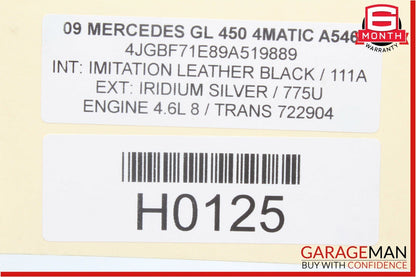 07-12 Mercedes X164 GL350 GL450 Rear Left Driver Side Roof Rail Rack Cover Cap