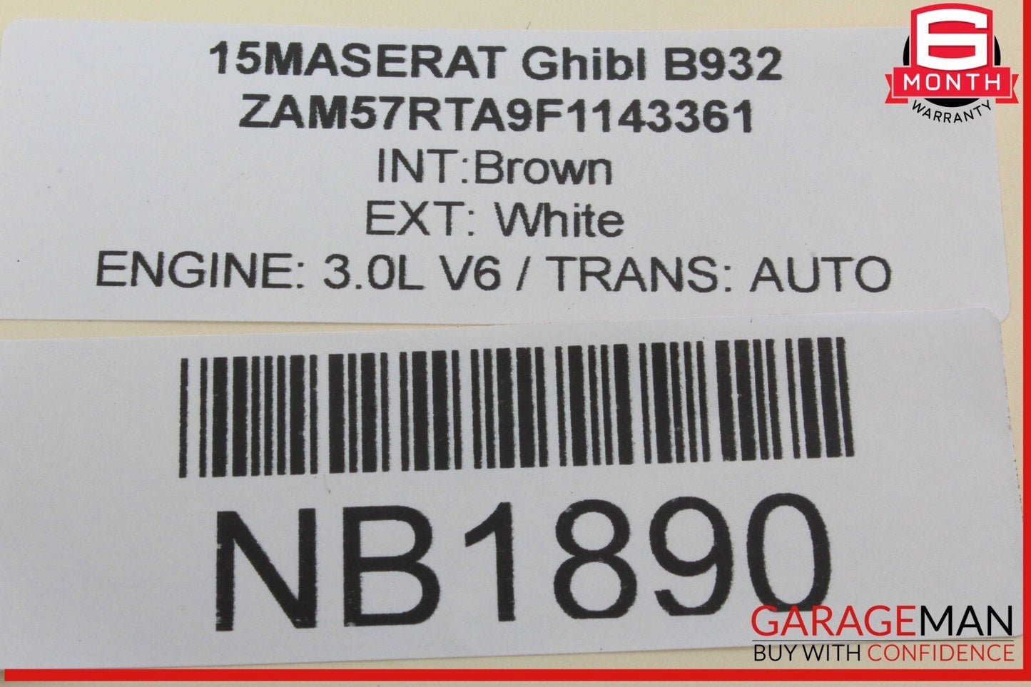14-20 Maserati Ghibli M157 SQ4 Right Side Inner Tail Light Lamp OEM