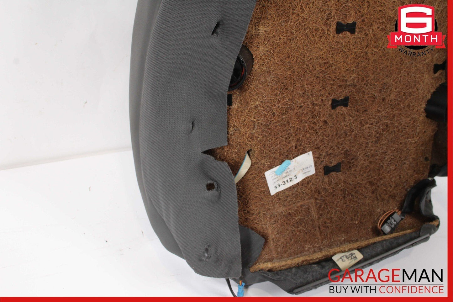03-06 Mercedes R230 SL500 Front Right Side Upper Top Seat Cushion Cover Gray