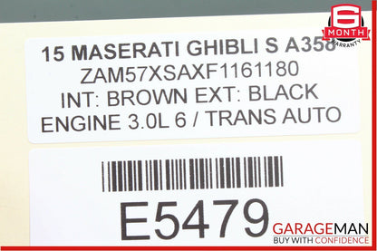14-17 Maserati Ghibli Front Right Side Seatbelt Seat Belt Retractor Black OEM