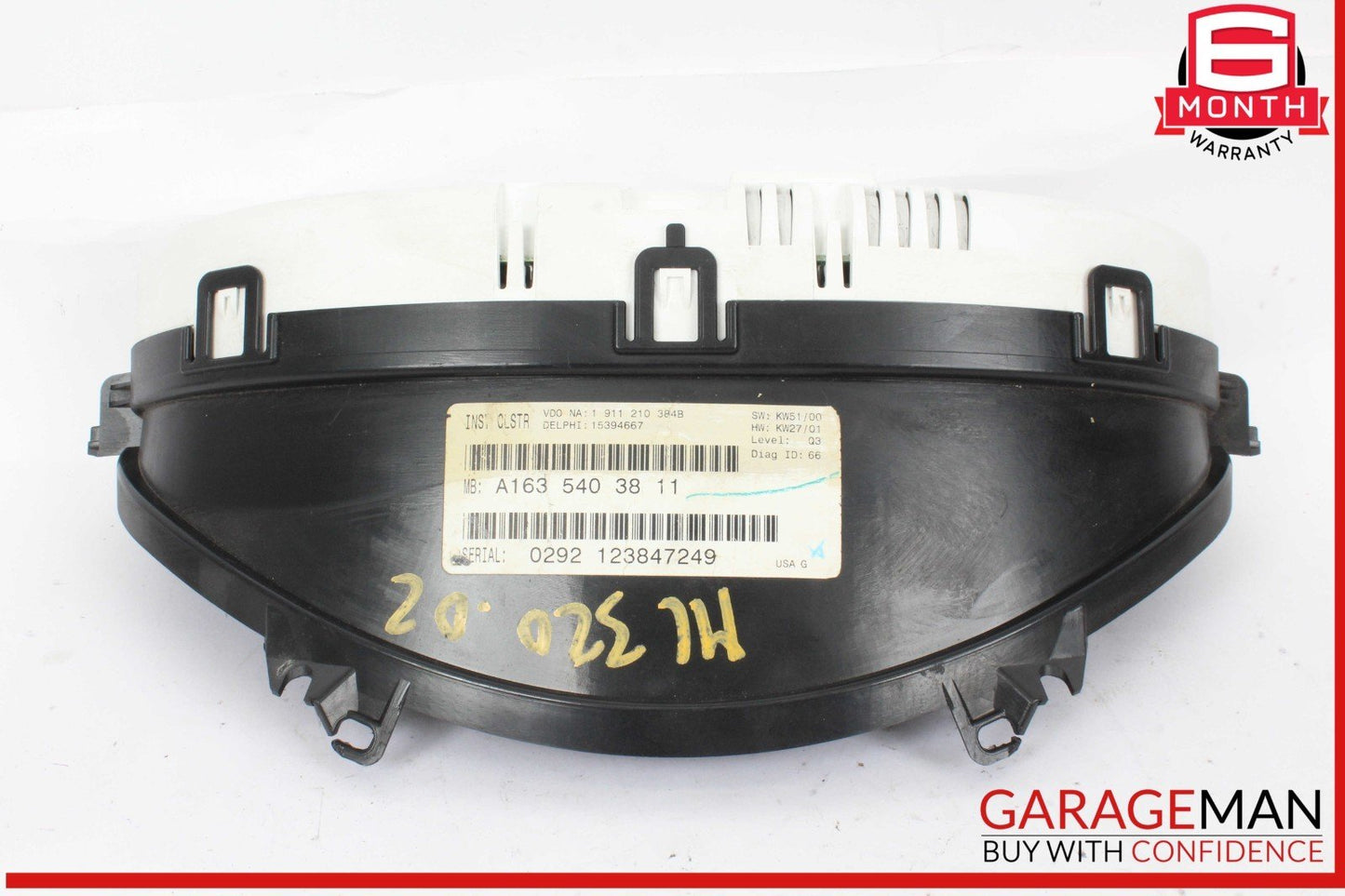 02-05 Mercedes W163 ML320 ML350 Instrument Cluster Speedometer OEM