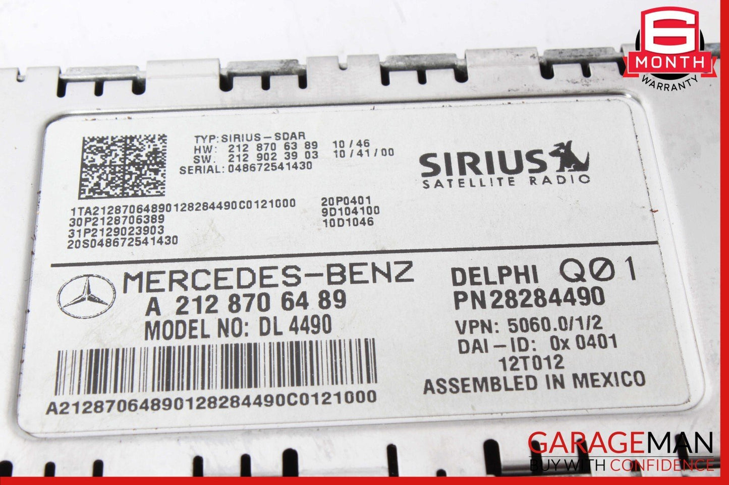 10-17 Mercedes W207 E350 C300 Sirius Satellite Radio Receiver Module Unit OEM