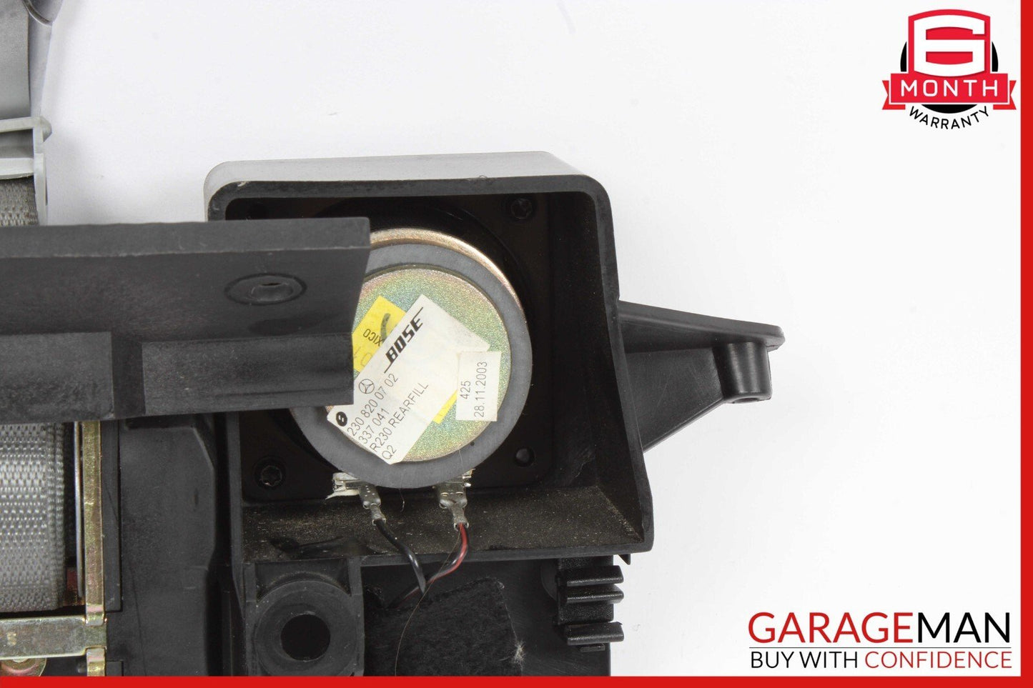 03-08 Mercedes R230 SL500 Rear Left Seat Belt Retractor Luggage w/ Speaker OEM