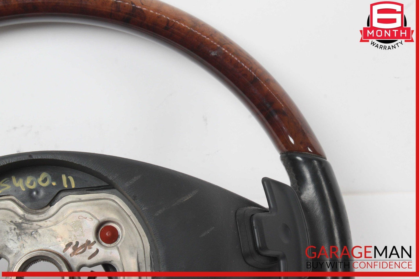 10-14 Mercedes W221 S400 S600 Steering Wheel w/ Paddle Shifters Black Wood OEM