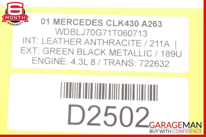98-03 Mercedes W208 CLK430 Front Left Side Exterior Door Handle Green Black OEM