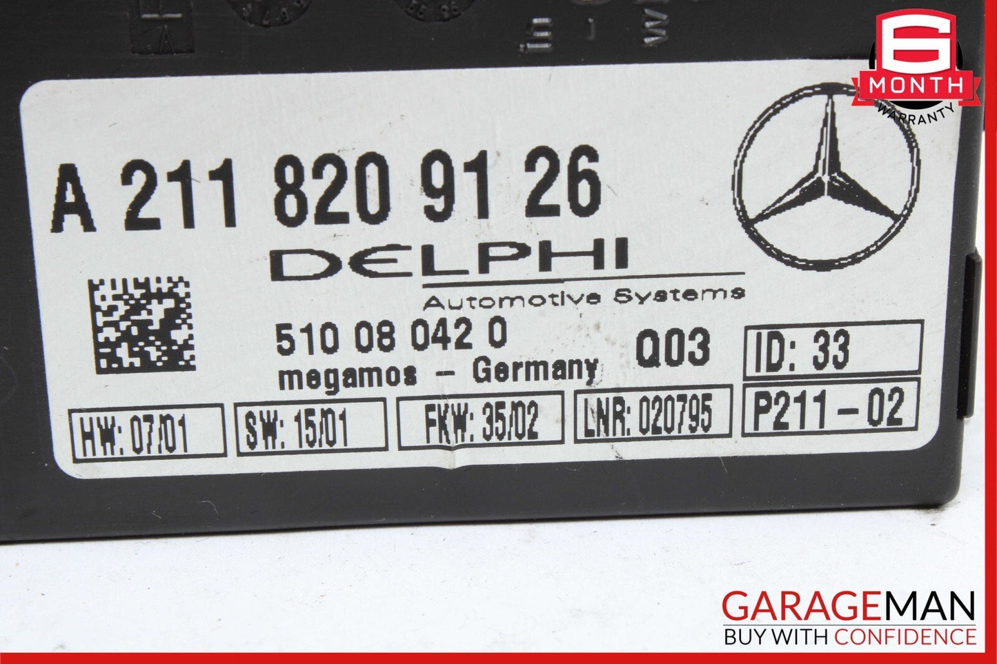 03-06 Mercedes R230 SL500 Anti Theft Alarm Signal Computer Control Module A59