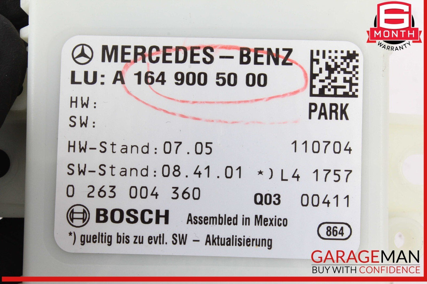 10-12 Mercedes X164 GL450 4MATIC Parktronic Park Assist Control Module OEM