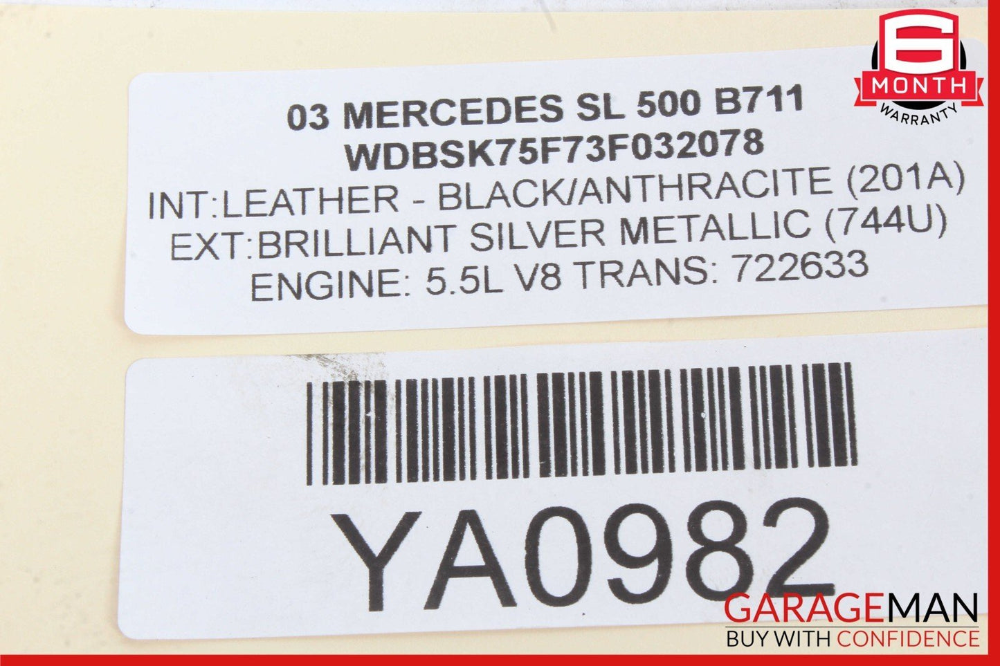 03-12 Mercedes R230 SL500 SL55 AMG Front Left Door Control Module 2308203526 OEM