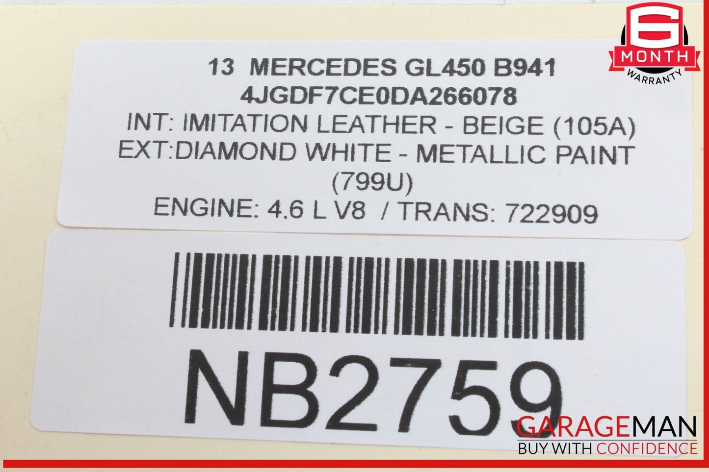 13-16 Mercedes X166 GL450 Trunk Tailgate Release Open Handle w/ Camera OEM