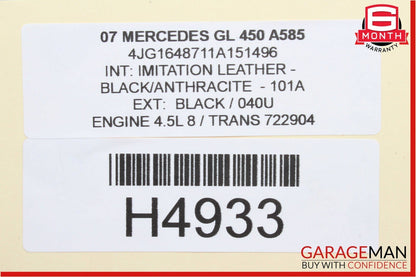 07-12 Mercedes GL450 3rd Row Seat Folding Power Control Switch Button Black