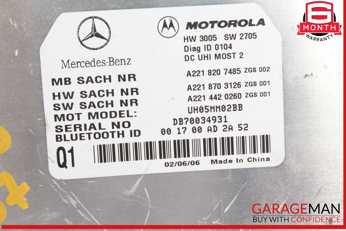 07-13 Mercedes W221 S550 S600 S63 AMG Bluetooth Control Module 2218207485 OEM