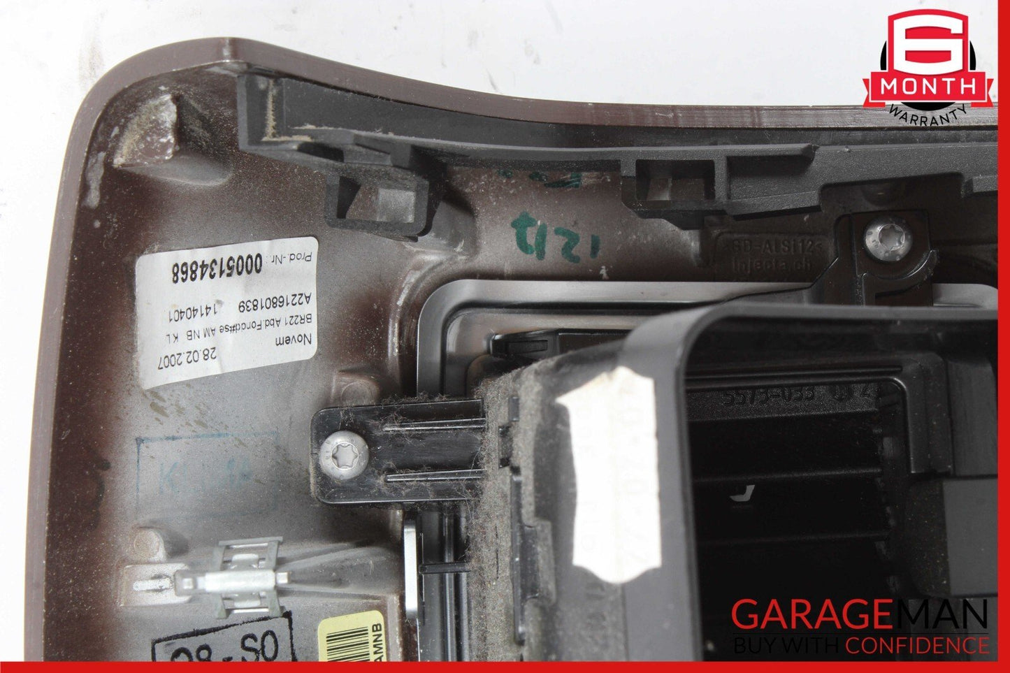 07-13 Mercedes W221 S550 S350 Rear Center Console AC A/C Air Vent Trim Wood OEM