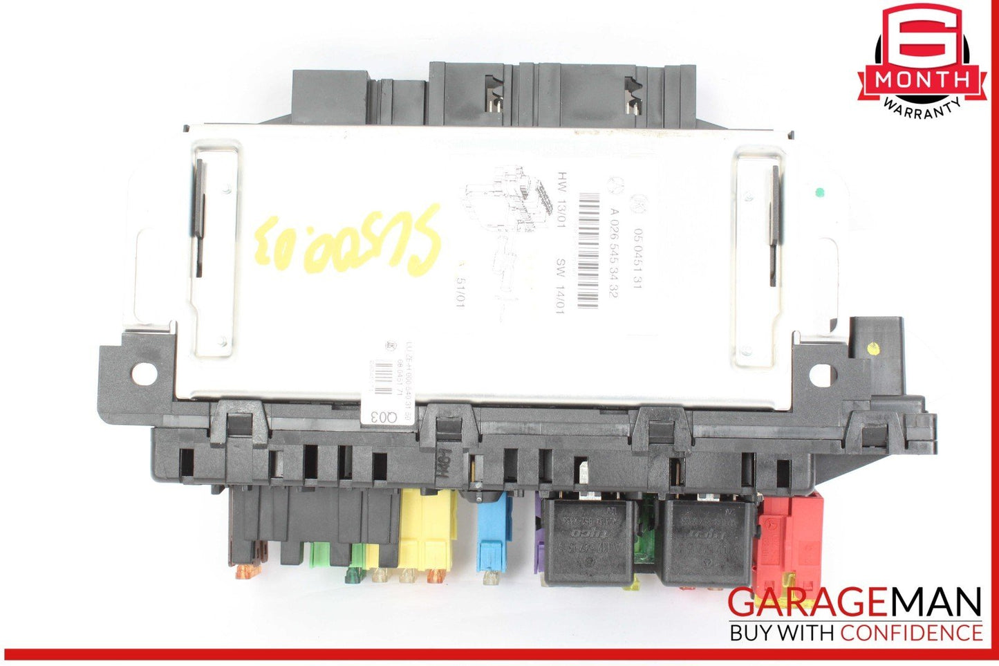 03-12 Mercedes R230 SL500 SL55 SL65 AMG Rear SAM Fuse Box Relay Module 026545343