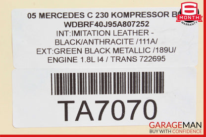 01-07 Mercedes W203 C230 Rear Left & Right Shock Absorber Coil Spring Set of 2