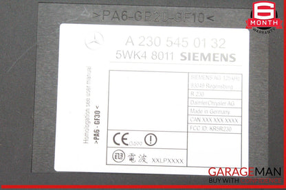 00-03 Mercedes R230 SL500 CL55 Keyless Go Entry Control Module 2305450132 OEM