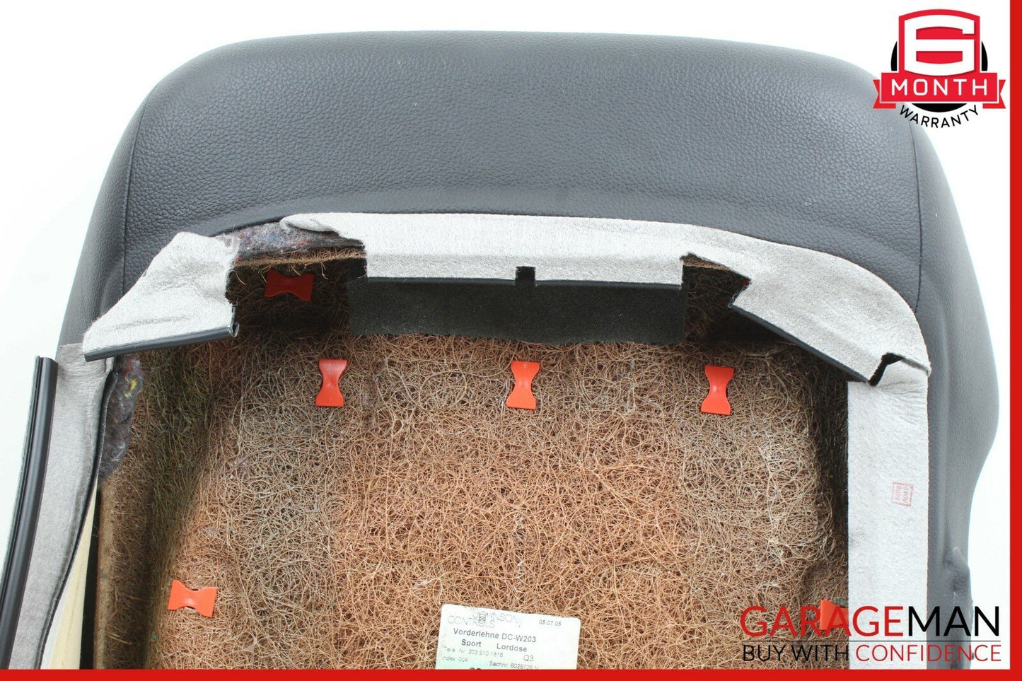 05-07 Mercedes W203 C230 Front Right Side Top Upper Seat Cushion Cover Black OEM