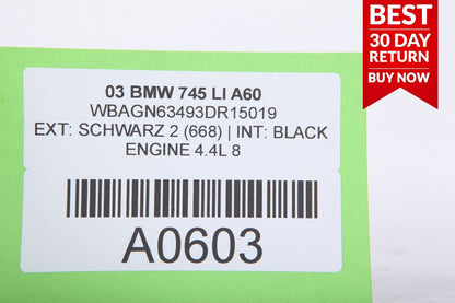 02-05 BMW E65 E66 745Li POWER DISTRIBUTION TRUNK FUSE BOX RELAY 6900583 A60 OEM