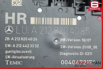 08-14 Mercedes W212 E550 C350 Rear Right Side Door Control Module OEM