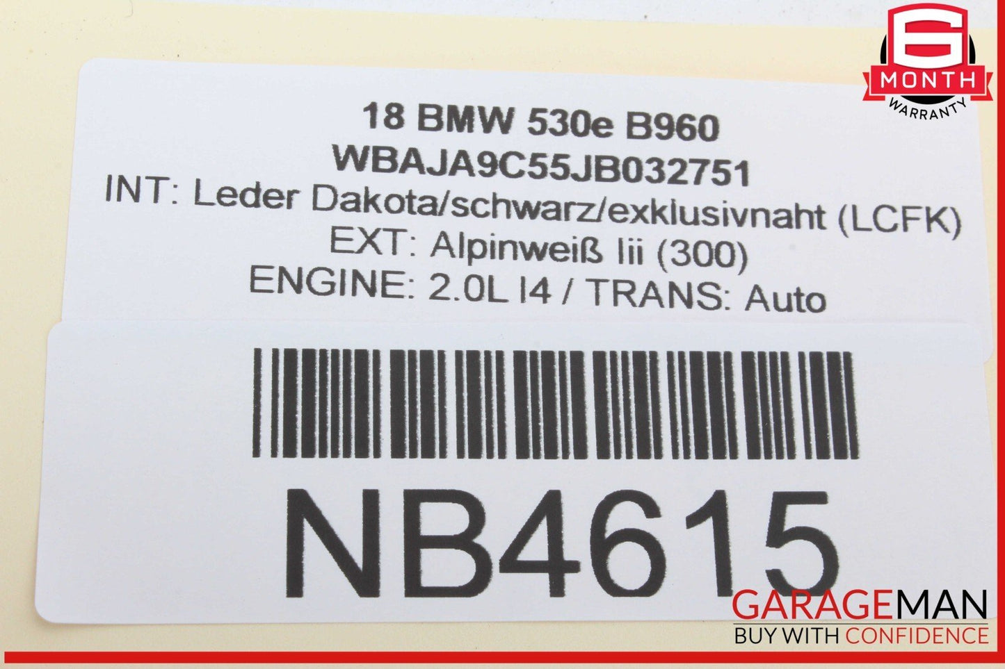 17-20 BMW 530E Automatic Transmission Gear Shifter Selector Lever 6825825 OEM