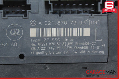 07-13 Mercedes W221 S500 S550 Front Left Driver Side Seat Control Module Unit