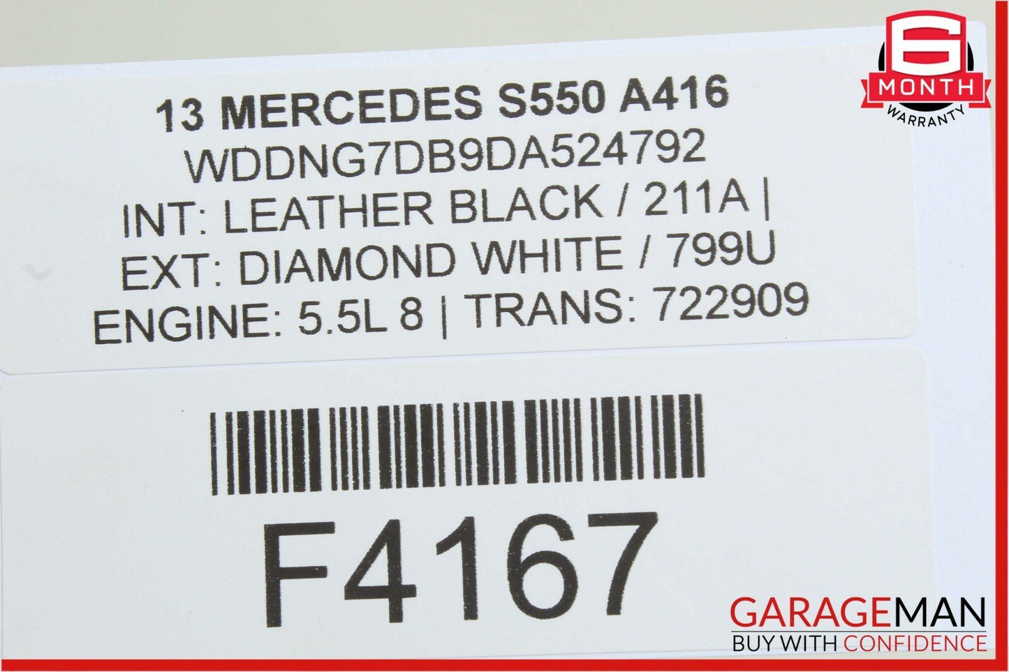 07-13 Mercedes W221 S550 S600 S63 AMG Top Shark Fin Antenna Roof GPS White OEM