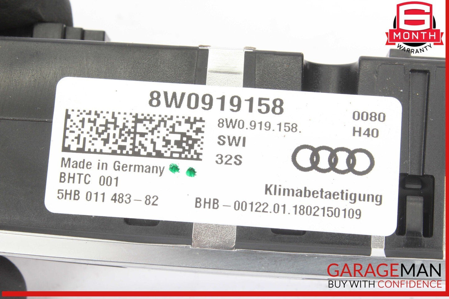 18-23 Audi RS5 S5 Rear HVAC Heater Climate Control Switch 8W0919158 OEM