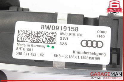 18-23 Audi RS5 S5 Rear HVAC Heater Climate Control Switch 8W0919158 OEM