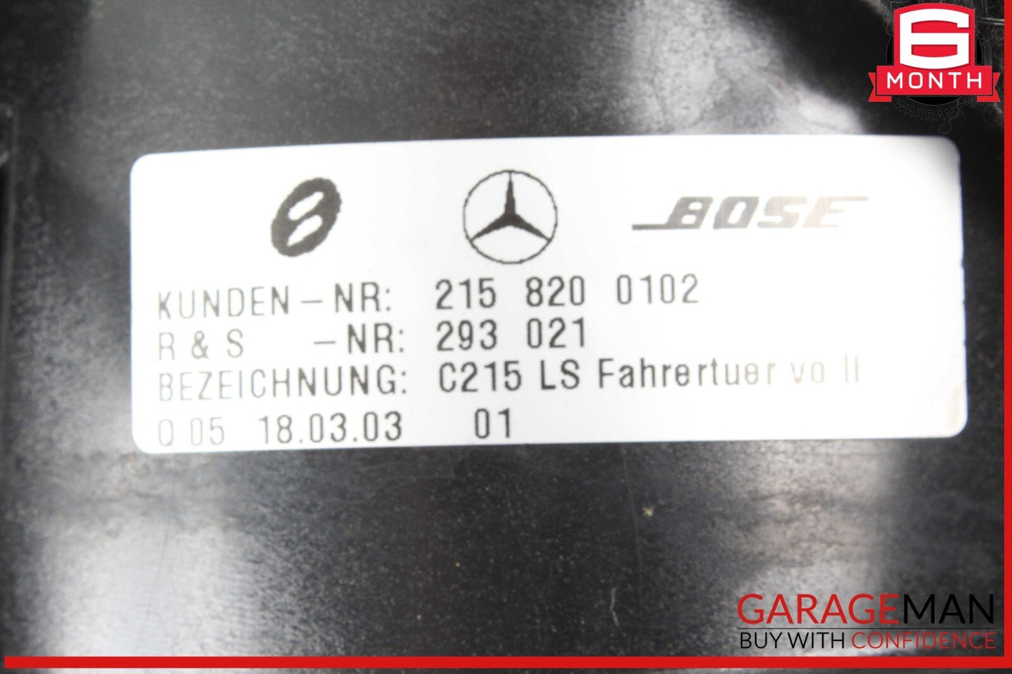 00-06 Mercedes W215 CL500 CL55 Door & Tweeter Speaker Left Driver Side OEM