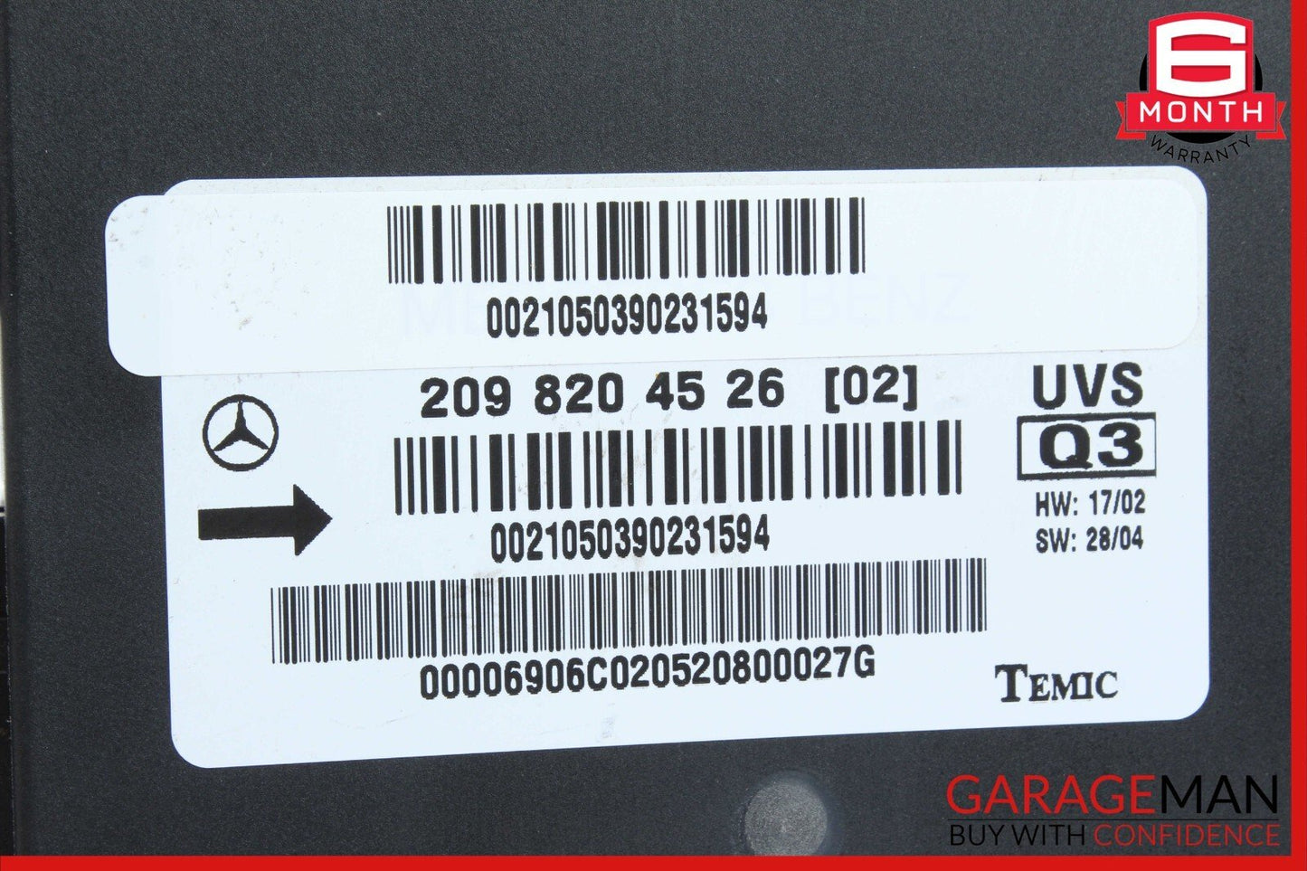 03-09 Mercedes W209 CLK320 CLK500 Convertible Top Roof Control Module OEM