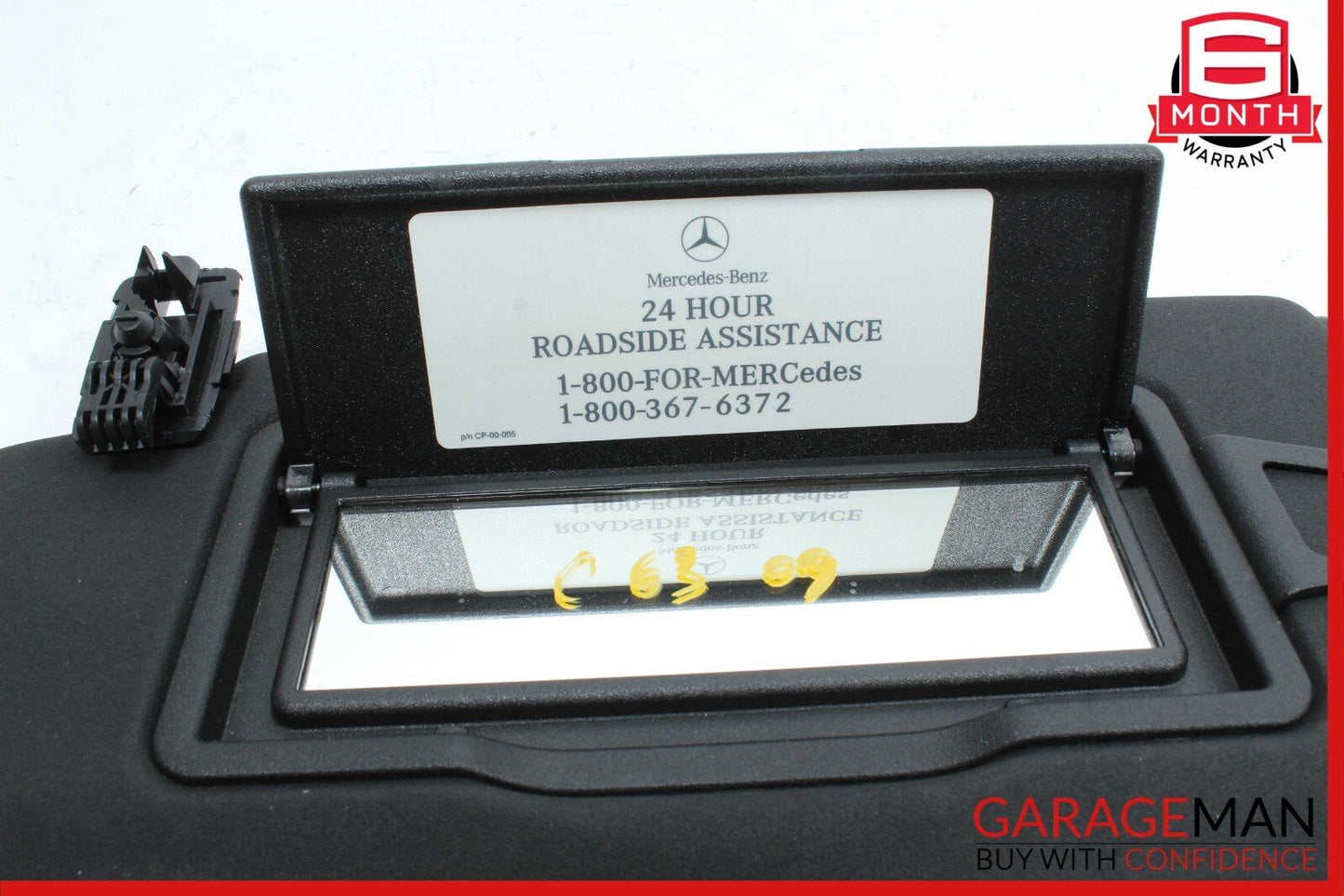 08-14 Mercedes W204 C63 AMG Front Left Side Sun Visor Sunvisor Shade Cover OEM