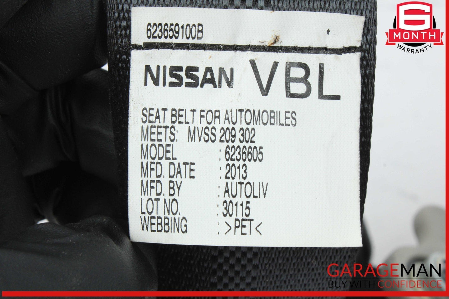 13-17 Nissan Leaf Rear Left Driver Side Seat Belt Seatbelt Retractor OEM