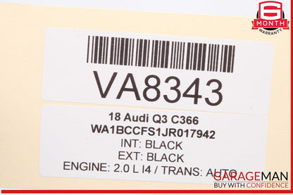 15-18 Audi Q3 Q5 Front Left Driver Side Sun Visor Sunvisor Black 8K0857551 OEM