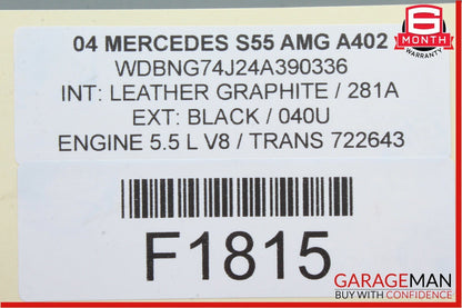 00-06 Mercedes W220 S55 AMG SL500 Voice Command Control Module 2408201526 OEM