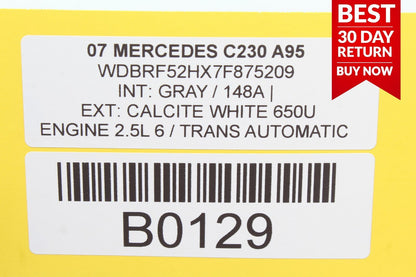 01-07 Mercedes W203 C230 C320 Rear Right Side Door Computer Control Module A95