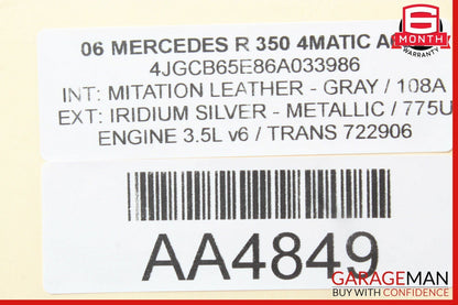 06-12 Mercedes W251 R350 E350 Engine Starter Motor 0061510501 OEM