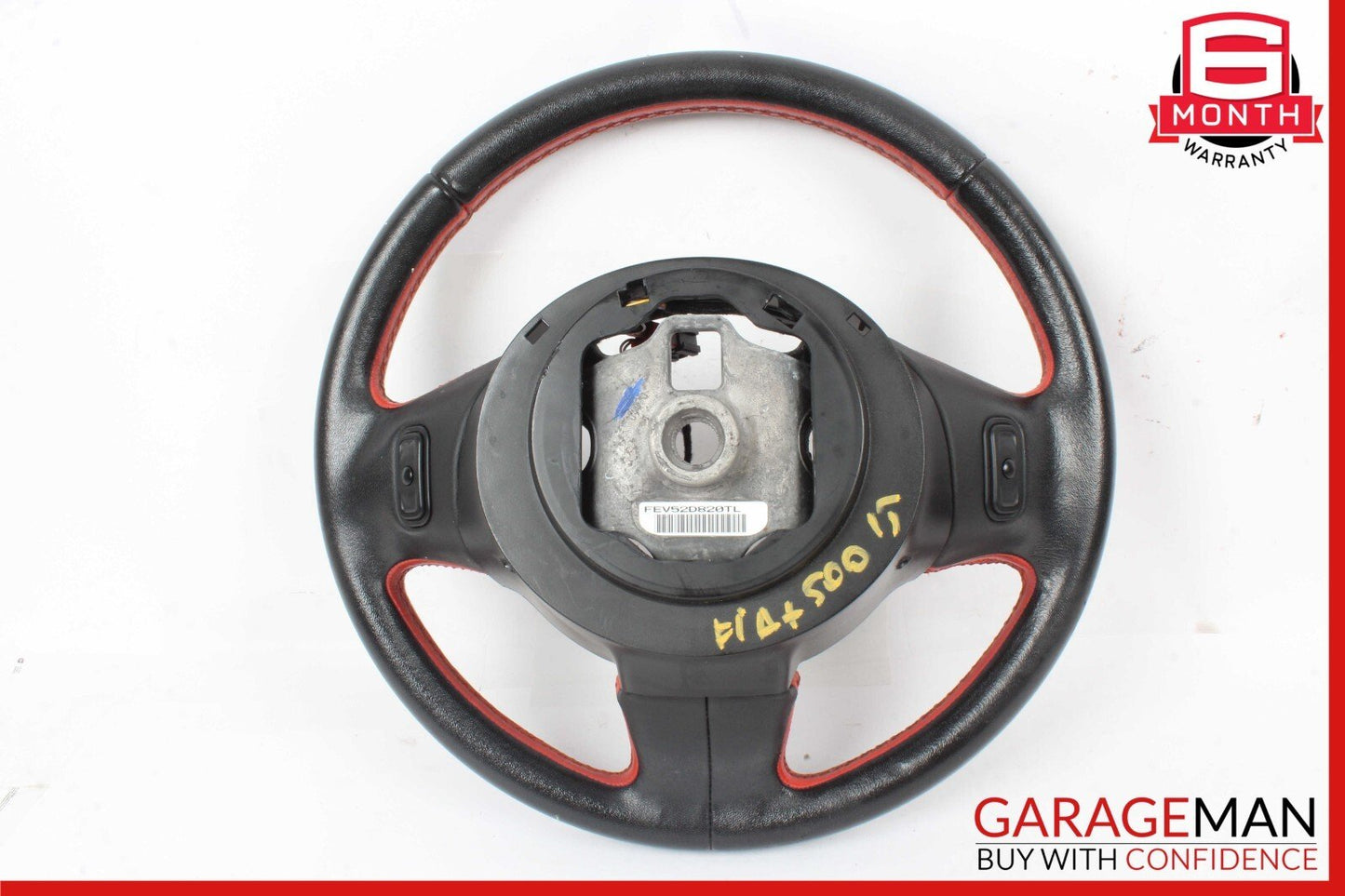 12-17 Fiat 500 Steering Wheel Black & Red Leather P1VN07JXWAE
