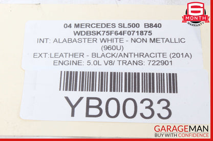 03-08 Mercedes R230 SL500 Frame Floor Wiring Wire Cable Harness 2305409806 OEM