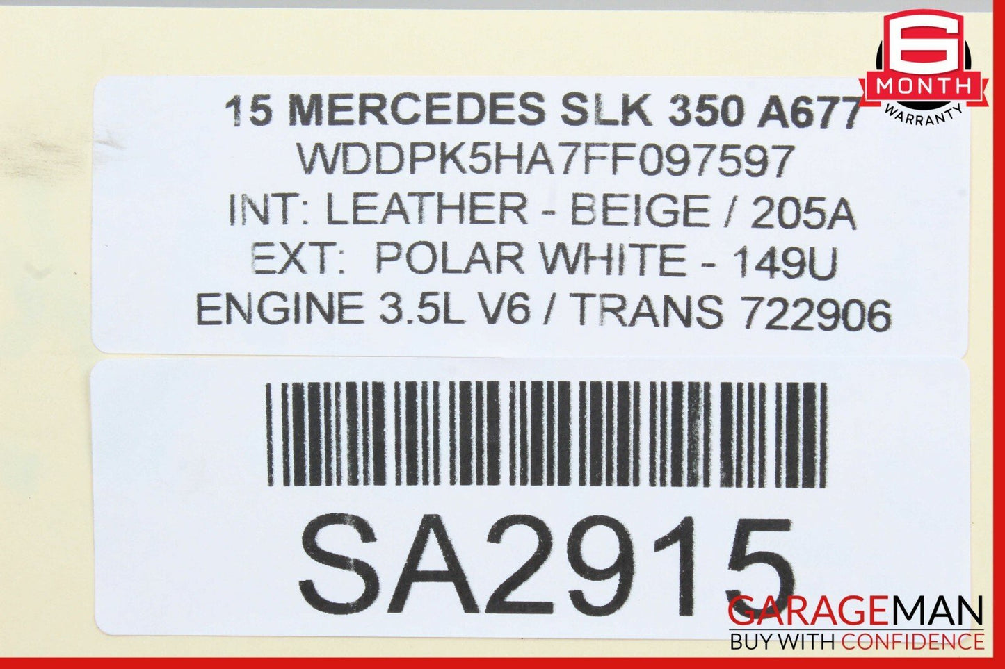 13-15 Mercedes R172 SLK350 GLK350 3.5L Engine Starter Motor 2769062300 OEM