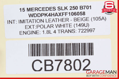 12-20 Mercedes R172 SLK250 SLK350 Seat Belt Seatbelt Retractor Right OEM