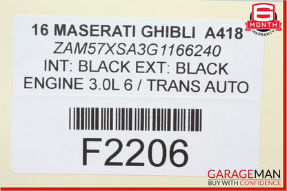 14-17 Maserati Ghibli Rear Left Driver Side Door Harness Wiring Wire Wires OEM