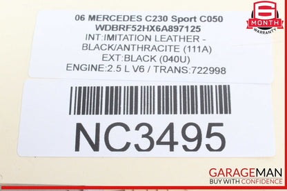 05-12 Mercedes W203 C230 Sport Engine PCV Crankcase Vent Valve Oil Separator OEM