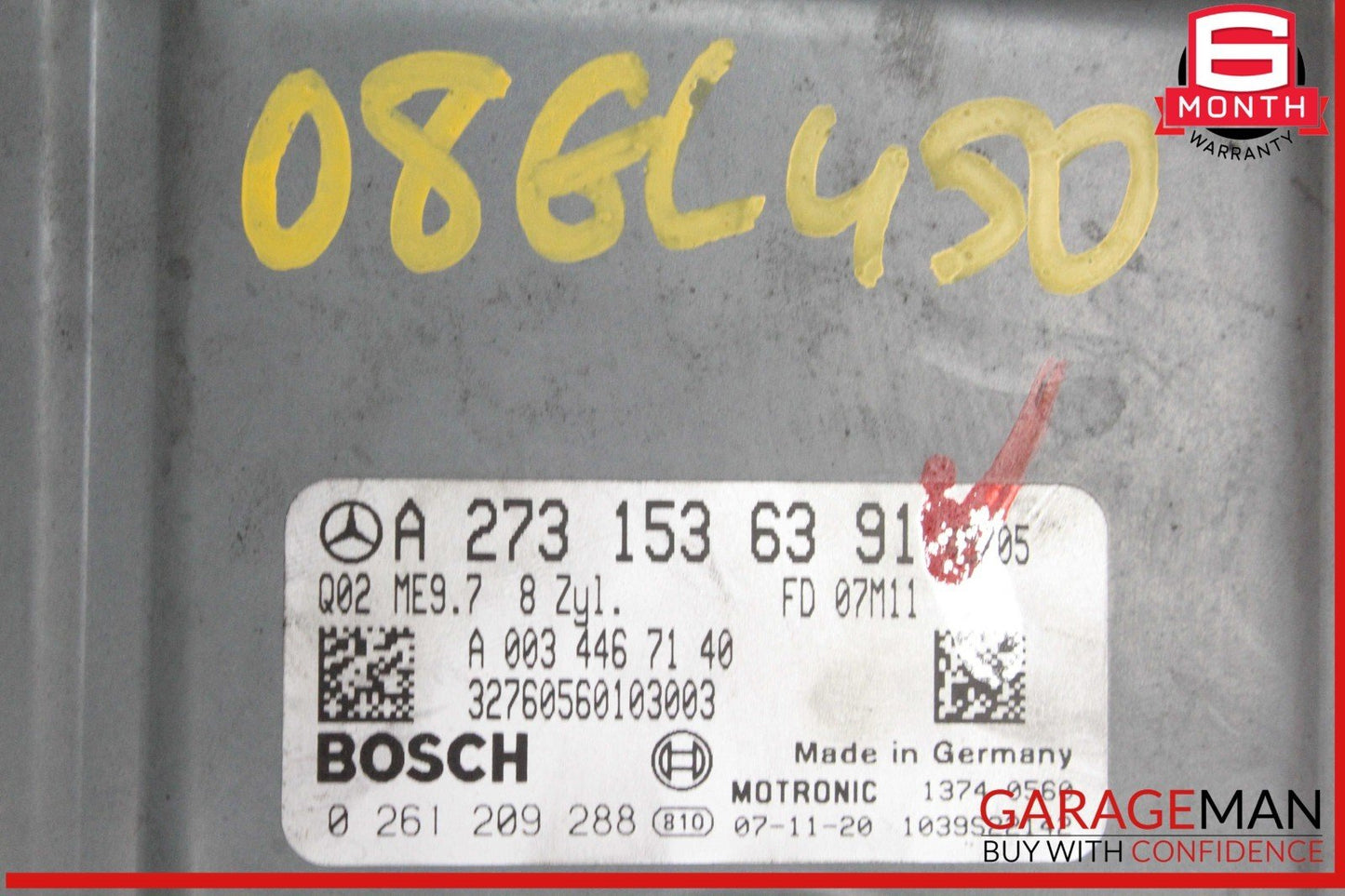 07-12 Mercedes-Benz GL450 ECU ECM Engine Control Module Unit 2731536391