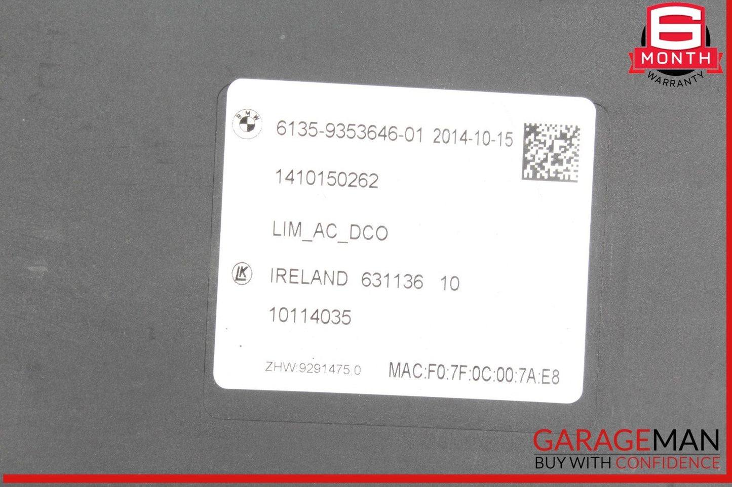 14-21 BMW i3 I01 Hybrid Battery Charging Control Module Unit 9353646 OEM
