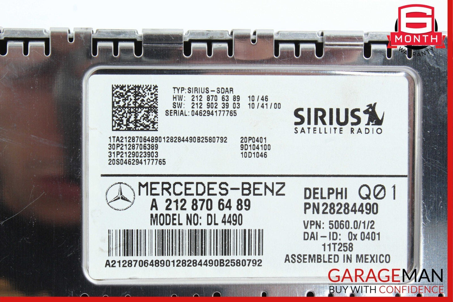 12-15 Mercedes SLK350 GLK350 E350 Sirius Satellite Radio Receiver Control Module